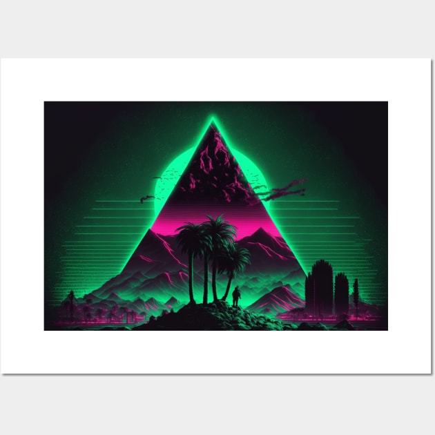 Synthwave Aesthetic Eye Of The Illuminati Wall Art by Nightarcade